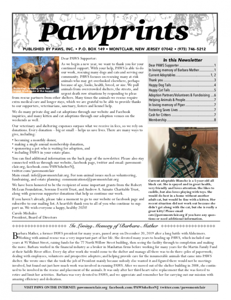 Pawprints 2019-2020